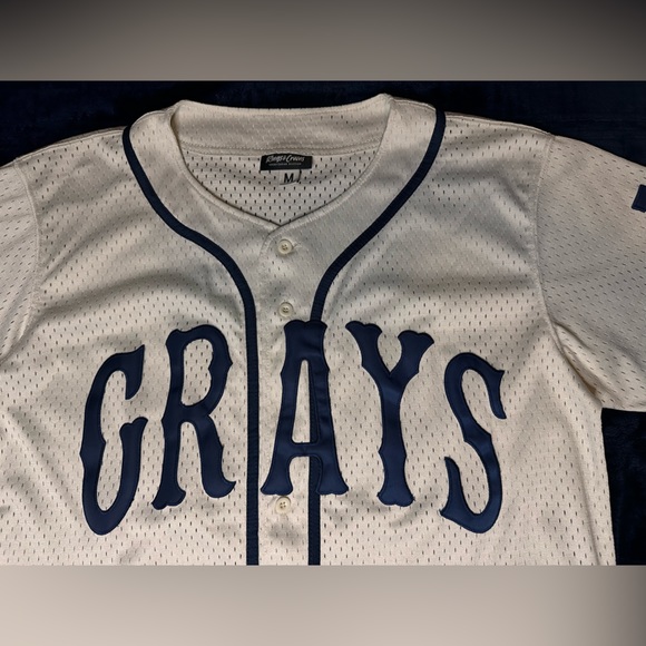 #20 Homestead Grays Mesh Button Down Jersey - Picture 3 of 12